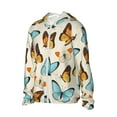 thumbnail image 2 of Kll Butterflies Print Men'S Women’s Upf 50+ Sun Protection Outdoor Hoodie Jacket Long Sleeve Fishing Hiking Performance Shirt- 3x-Large, 2 of 8