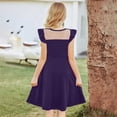 thumbnail image 6 of ITSAME Girls Midi Dresses Mesh Splicing Ruffle Sleeveless Summer Casual A-Line Dresses Dark Blue Size 7-8, 6 of 6