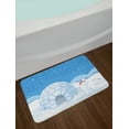 thumbnail image 2 of Polar Bear Bath Mat, Mom Polar Bear Riding Her Motherhood Igloo Snow House Ice Scenery, Plush Bathroom Decor Mat with Non Slip Backing, 29.5" X 17.5", Pale Blue White, by Ambesonne, 2 of 2