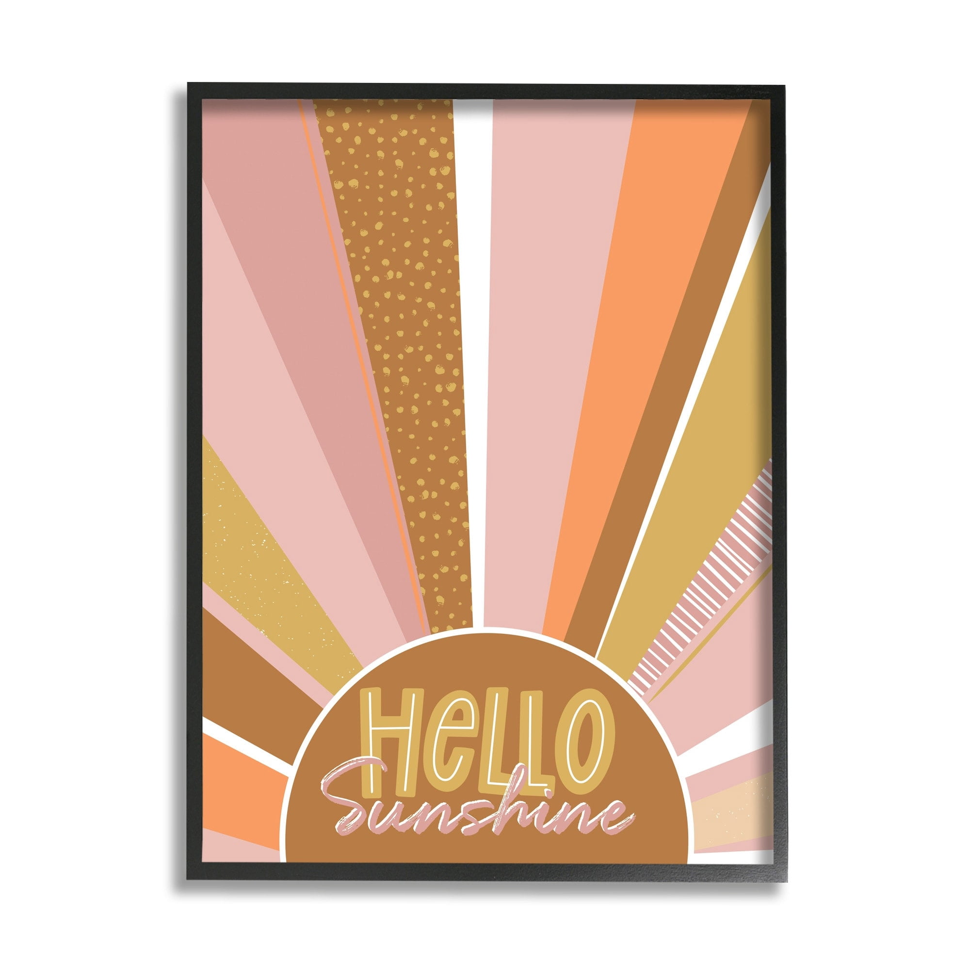 Stupell Industries Hello Sunshine Phrase Patterned Summer Sunrays,16 x 20,Designed by Angela Nickeas