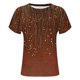 thumbnail image 5 of Camiseta de Manga Corta de las Mujeres de Cuello Redondo de Impresión Casual Top de las Señoras, Poliéster Ligero para el Hogar Diario Y Cómodo, 5 of 8