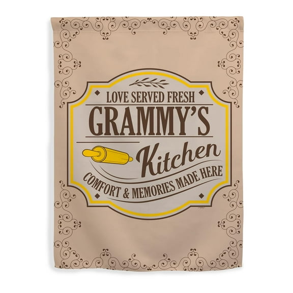 ThisWear Gifts for Grammy Love Served Fresh Grammy's Kitchen Comfort Memories Made Here Vertical House Flag Grammy