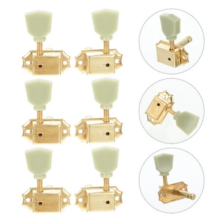 WHAMVOX 6 Pcs Locking Tuners Guitar Tuners Electric Guitar Tuning Keys 4.5X3.5CM Golden