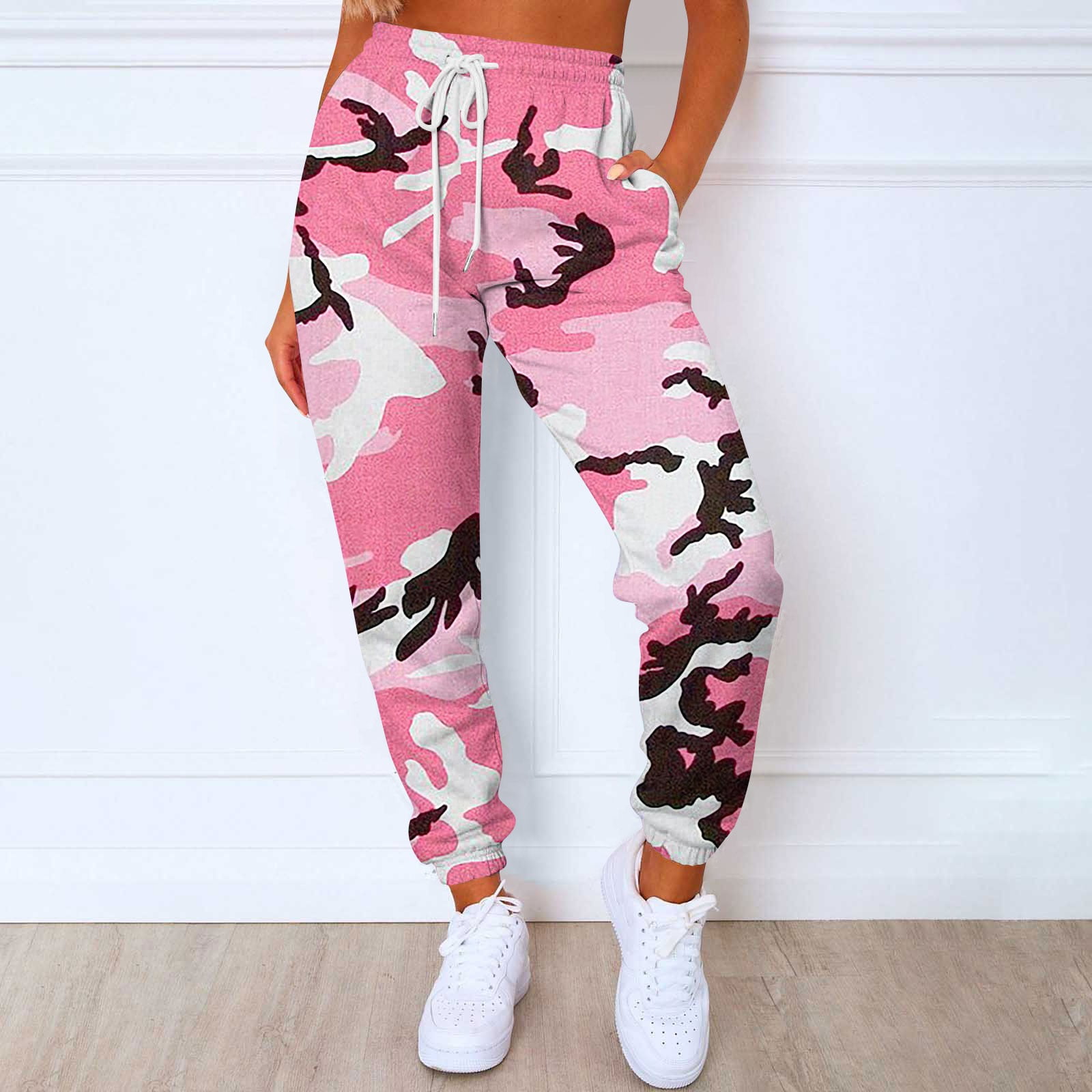 SnnmBlm Women's Camo Pants Cargo Trousers Cool Camouflage Pants