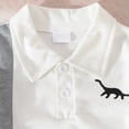 thumbnail image 5 of KPOPLK Baby Boy Outfits Summer Casual Short Sleeve Solid Lapel Polo Shirt Shorts Set Baby Boy Clothes(2-3 Years,Grey), 5 of 7