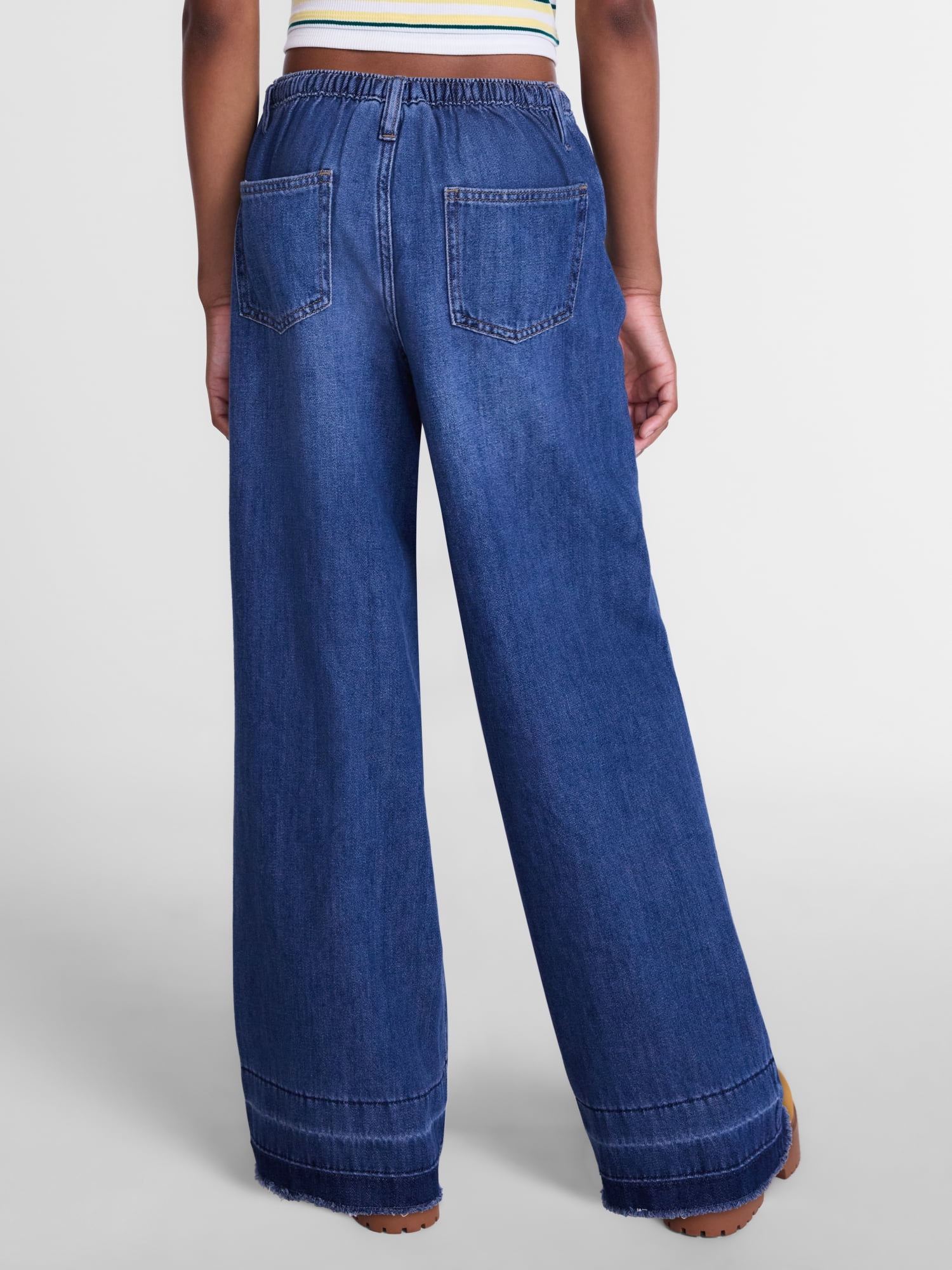 Weekend Academy Girls Tie Waist Cotton Jeans, Sizes 4-18