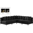 thumbnail image 4 of Meridian Furniture Tremblay Black Velvet Modular Sectional, 4 of 14