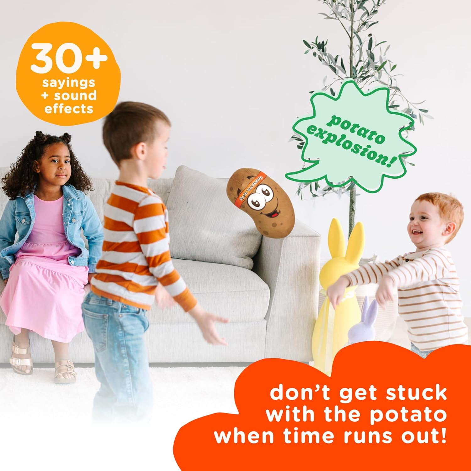 Move2Play, Pass The Potato | Hilariously Wild & Fun Kids Game | Easter Gift for Kids | Easter Basket Stuffer | Indoor/Outdoor Toy for Toddlers & Kids Ages 3-8+ | Summer & Camping Fun