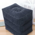 thumbnail image 4 of Inflatable Airplane Leg Rest Pillow Travel Three Adjustable Height Footrest Foot Stool Recliner Relax Cushion for Flight or Train (Blue), 4 of 9