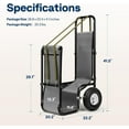 thumbnail image 3 of SPECSTAR Firewood Log Cart Carrier with Rubber Wheels and 600D Oxford Cloth, 250 lbs Capacity Heavy Duty Steel Dolly Hauler, Rolling Wood Rack Storage Mover for Easy Transport Indoor Outdoor Use, 3 of 9