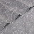 thumbnail image 3 of Decorative Italian Paisley Cotton-Rich Sheet Set - Queen, Grey, 3 of 7