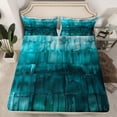 thumbnail image 2 of Homewish Painting Artistic Twin Sheet Sets,Modern Aesthetic Twin Fitted Sheet,Teal Splashing Ink Flat Sheet For Teens,Microfiber Bedroom Decor,3pcs, 2 of 7