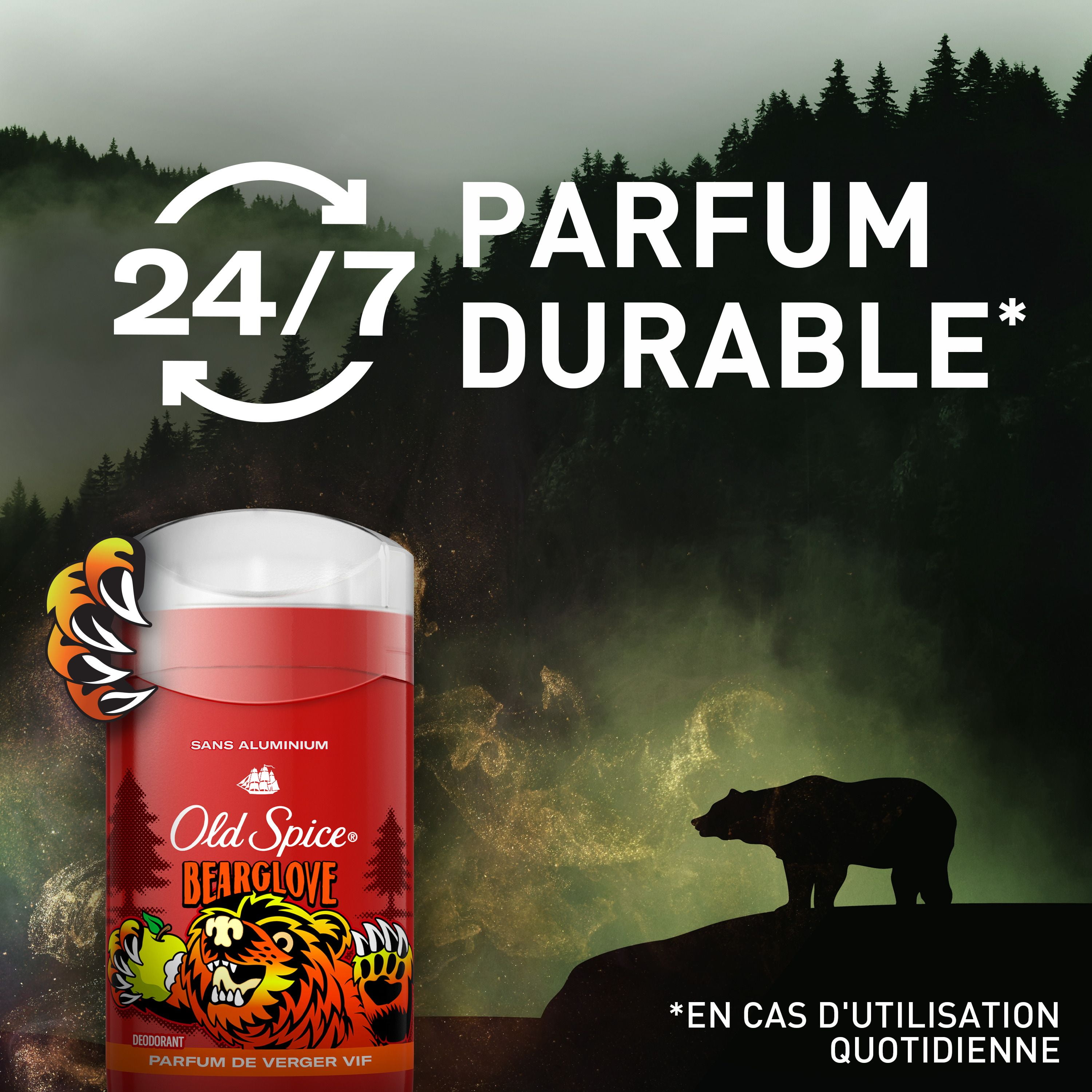 Old Spice Aluminum Free Deodorant for Men, 24/7 Freshness, Long Lasting Odor Protection, Legendary Fragrance, Bearglove, Crisp Orchard Scent