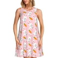 thumbnail image 1 of Fotbe Rabbit And Carrot Vestido de Verano sin Mangas para Mujer – Vestido Midi Línea A, Estilo Camiseta Floral, Vestido Playero Casual y Fluido, 1 of 7