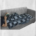 thumbnail image 6 of Swans Soft Flannel Fleece Blanket, Watercolor Effect Floating Plumage on Squares in Old Dusty Blue Tones, Cozy Plush for Indoor and Outdoor Use, 50" x 60", Pale Blue and Multicolor, by Ambesonne, 6 of 6