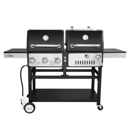 Royal Gourmet ZH3003 BBQ 3 Burner Propane Gas Charcoal Grill Combo Dual Fuel Black