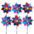 thumbnail image 2 of 6PCS Kid's Pinwheel Glitter Windmill DIY Pinwheel Decor Wind Spinner for Outdoor Garden Decor, 2 of 10