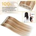 thumbnail image 4 of MY-LADY 10''-24'' 5 Clips in Human Hair Extensions Thick Real Natural Hair Pieces 100% Full Head Remy Hair 20inch #12P613 Golden Brown & Bleach Blonde(Heavy), 4 of 8