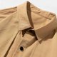 thumbnail image 3 of Camisas De Vestir Para Hombre Manga Larga Camisa holgada informal de color sólido para hombre Abrigo de manga larga (Khaki, L), 3 of 7