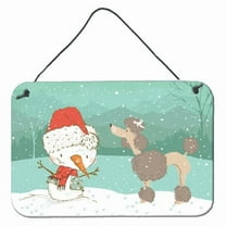 Carolines Treasures CK2065DS812 Chocolate Poodle Snowman Christmas Wall or Door Hanging Prints  8x12 multicolor