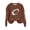 Brown, variant on Crew Neck Sweatshirts Women Rugby Jersey Print Long Sleeve Casual Pullover Tops Women's Sweatshirt Fashion Clothing Purple M