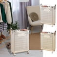 thumbnail image 3 of Large Laundry Basket with Wheels and Handles,Collapsible Large Laundry Hamper,Plastic Dirty Clothes Dorm Laundry Hamper,Suitable for Bathroom,Bedroom,Dorm Room & Laundry Room, 3 of 9