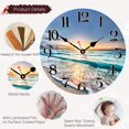 thumbnail image 2 of Kitchen Wall Clock - Home Decorative Wall Clock,12 Inch Silent Non-Ticking Quartz Battery Operated Clock, Easy to Read Round Arabic Numerals Ocean Wave Pattern Wooden Wall Clocks, 2 of 6
