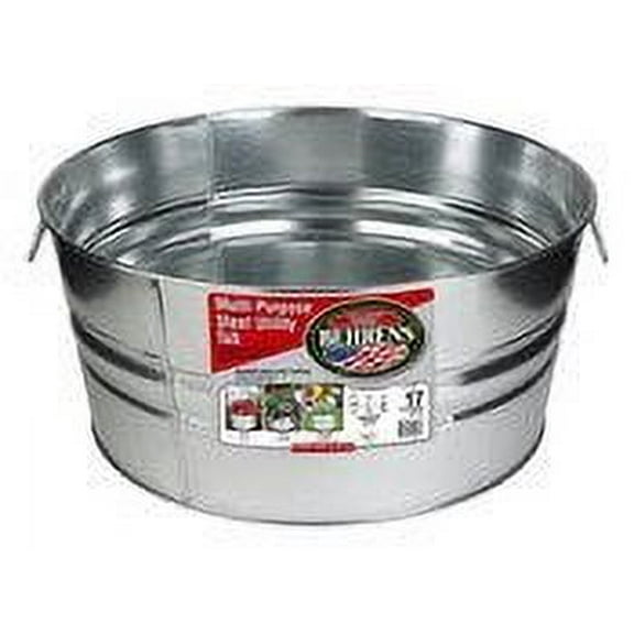 Behrens High Grade Steel Round Tub 3GS - Galvanized Alloy Steel - 17 Gal, Silver