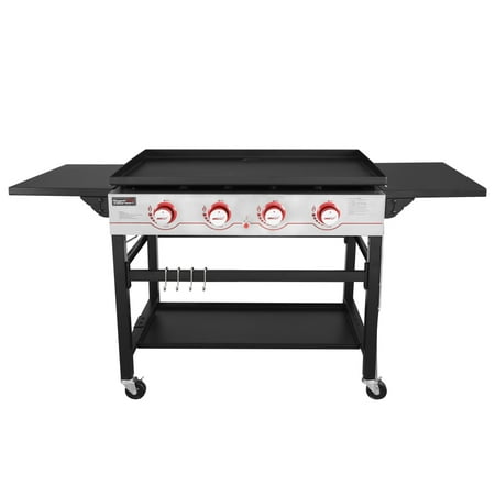 Royal Gourmet GB4000C Flat Top Gas Grill, 36-Inch Griddle, 4-Burner, For Outdoor Events, Camping, With Cover