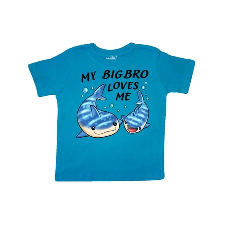 

Inktastic My Big Bro Loves Me- whale shark Gift Toddler Boy or Toddler Girl T-Shirt
