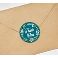 thumbnail image 4 of Darling Souvenir 1.6 Inches Round Daffodil Wreath Elegent Personalized Teal Blue Thank You Stickers-45 Pcs, 4 of 4