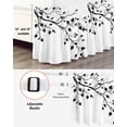 thumbnail image 3 of Black Botanical Wrap Around Bed Skirts for Queen Bed 18" Drop, Bed Skirt with Adjustable Elastic Belt Dust Ruffle Bed Valance for Bedroom Hotel Luxury Watercolor Summer Botanical Bed Frame Cover, 3 of 7