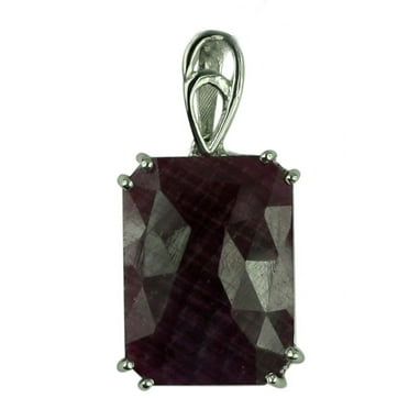 Carillon Stunning Indian Ruby July Birthstone Natural Gemstone Necklace Pendant 925 Sterling Silver Jewelry