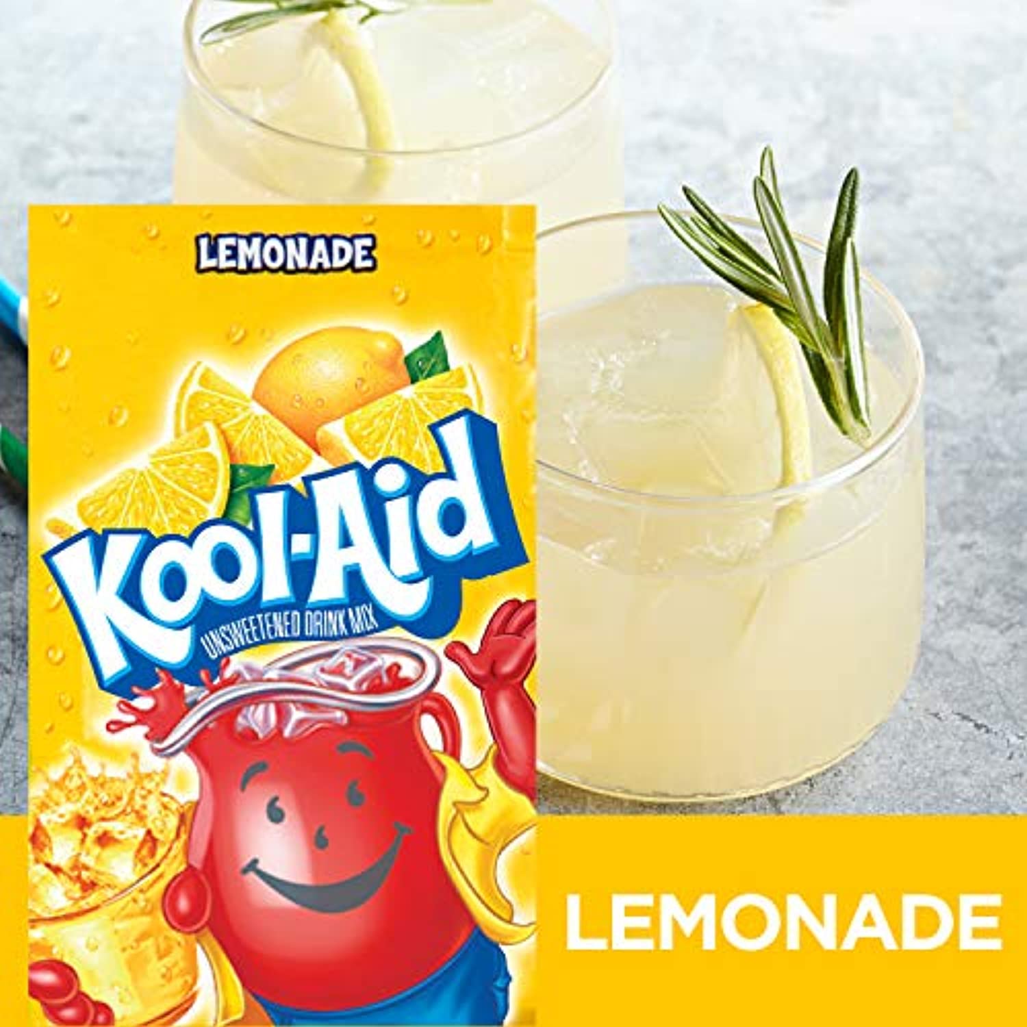 Kool-Aid Lemonade Flavored Unsweetened Caffeine Free Drink Mix, 48 Count (Pack Of 2)