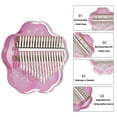 thumbnail image 4 of 17 Keys Thumb Piano,Transparent Stamen Portable Finger Piano with Carry Box Musical Note Stickers Tuning Hammer, 4 of 6