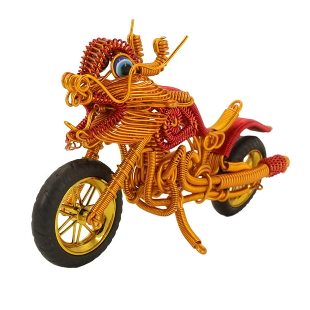 Tnarru de Bureau Moto Modèle Collection Métal Table Décor Illustration Figure Rétro Aluminium Fil Souvenir Artisanat Ornement Jouet Rouge
