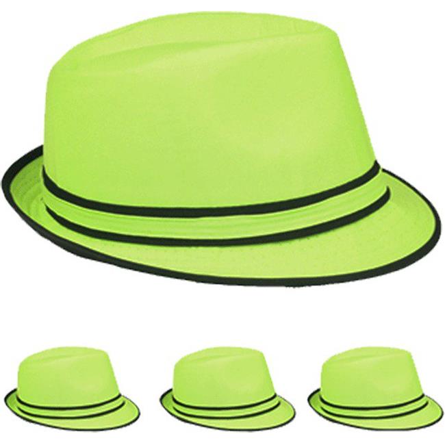 Lime Green Fedora Hat - Case of 48 