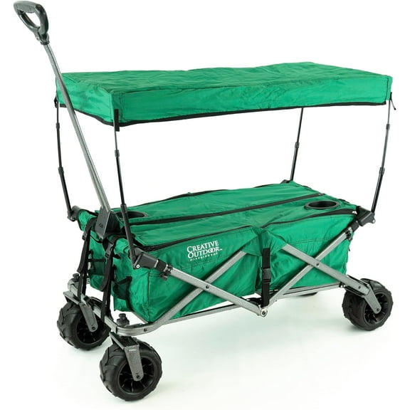 Creative Outdoor Foldable Wagon, 150 lbs Capacity, Earth Green
