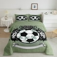 thumbnail image 2 of Erosebridal Football Sports Games Bedding Sets Twin with Comforter,Jungle Animal Lions Duvet Insert,Lightgreen Black Comforter Sets Twin Size,Ultra Soft Bedroom Decoration Reversible,2 Pieces, 2 of 8