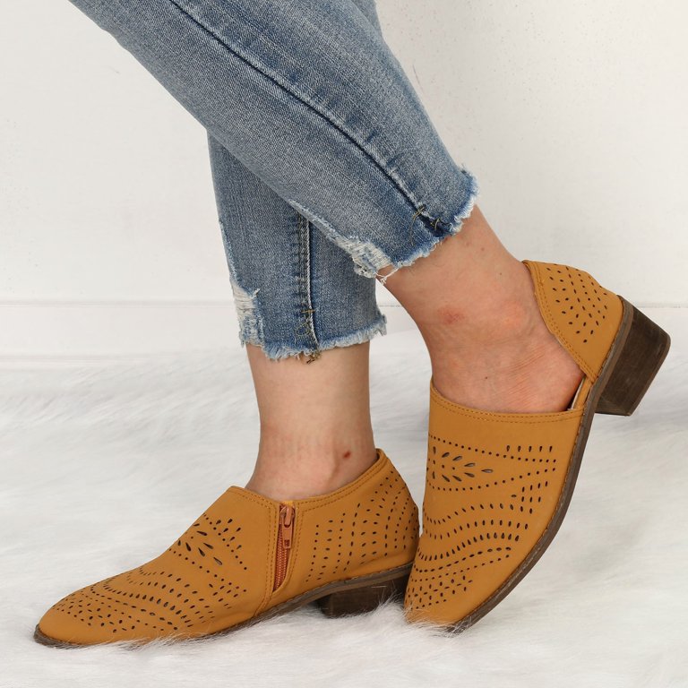 Zshosam Women Single Casual Shoes Hollow-out Low Heel Cutout