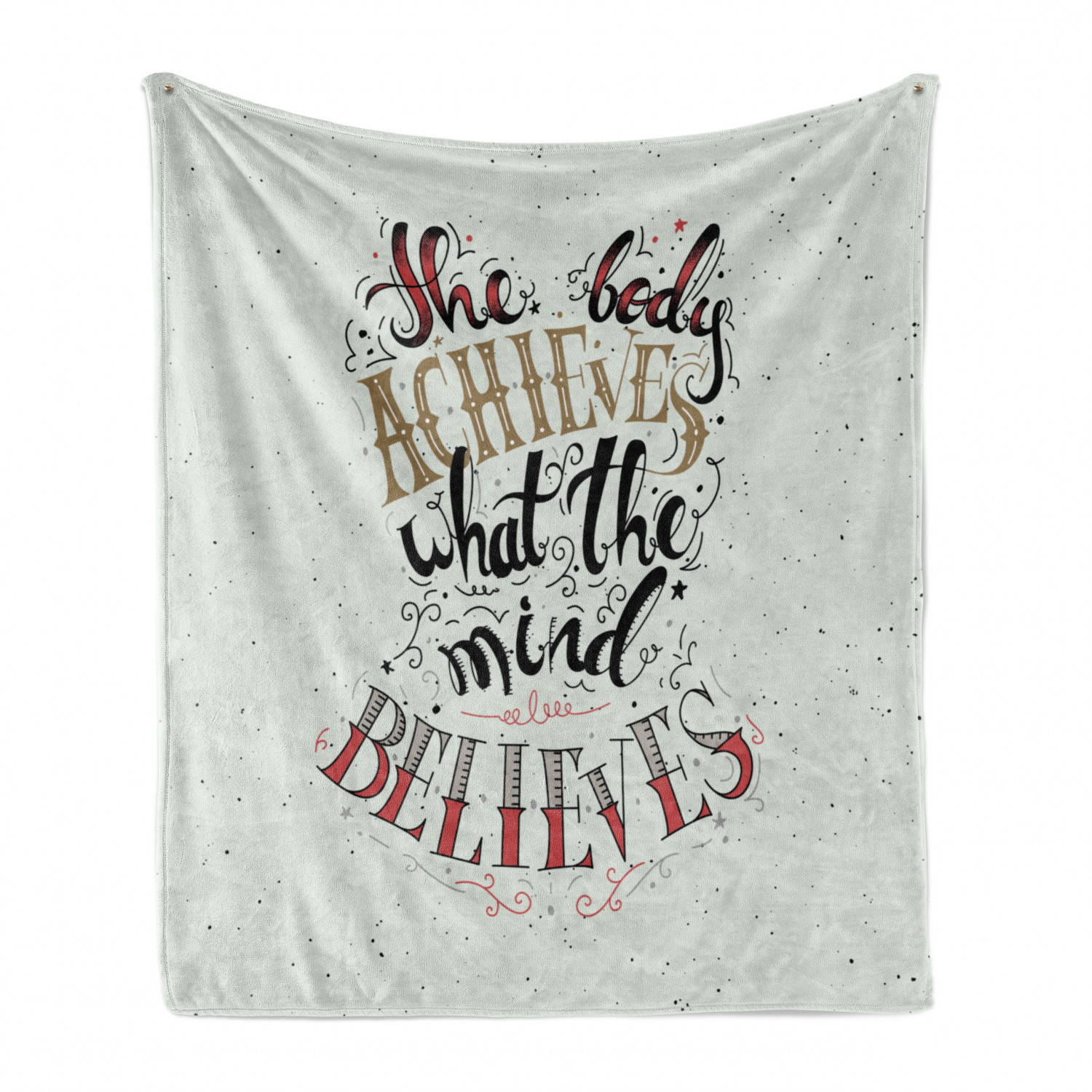 Fitness Soft Flannel Fleece Throw Blanket Body Achieves What Mind Believes Calligraphy Inspiration Cozy Plush For Indoor And Outdoor Use 60 X 80 Multicolor By Ambesonne Walmart Com
