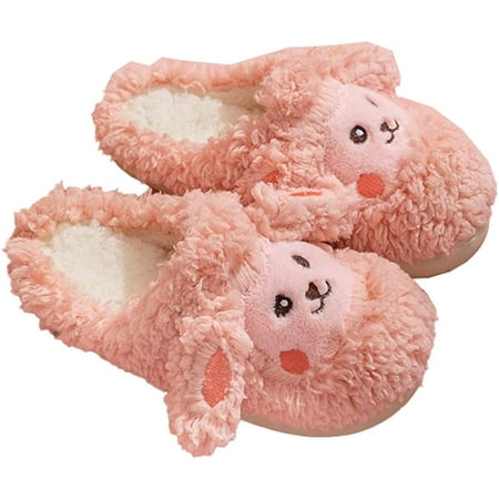 

PIKADINGNIS Women Girls Cute Fluffy Fur Sheep Animal Winter Slippers Soft Warm Fleece Lining Fashion Heel Cover House Shoes Indoor 2 Patterns