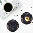 thumbnail image 4 of Gaeub Majestic Black Yak Print 4 Pcs Leather Coasters for Drinks ,Drink Coasters Sets,Drink Table Cup Coasters for Living Room Kitchen Coffee Decor-Round Shape, 4 of 6