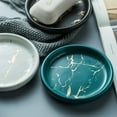 thumbnail image 5 of Ceramics Marble Pattern Soap Dishes For Bar Soap, Soap Holder, Porcelain Soap Saver, Oval Soap Tray, For Bathroom Decoration-green-11.2x11.2x2.4cm, 5 of 7