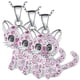 thumbnail image 1 of Cadenas y DIje de Gatita, MXAKA-003, 3Pzas, Gato/Circonia, Plata/Rosa, Metal, Cadena y Dije, 1 of 3