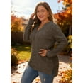 thumbnail image 7 of AviBest Womens Sweater Plus Size Long Sleeve V-Neck Pullover Sweaters for Women Lightweight Brushed Side Slit Tops,1XL~5XL, 7 of 7