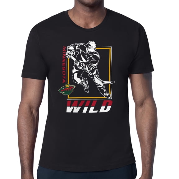 Men's Starter Black Minnesota Wild Player Grid T-Shirt