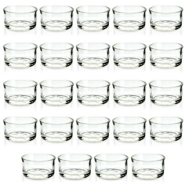 24 Pack Glass Tealight Candle Holders 1x2, for Weddings, Table Centerpieces, Parties, Home Decor