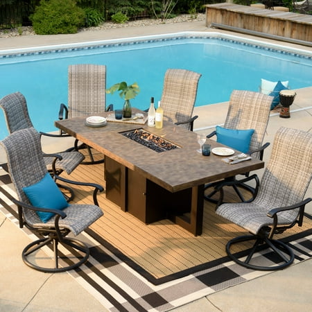Belham Living Denton 84 In Patio Dining Fire Table Patio Dining Fire Table