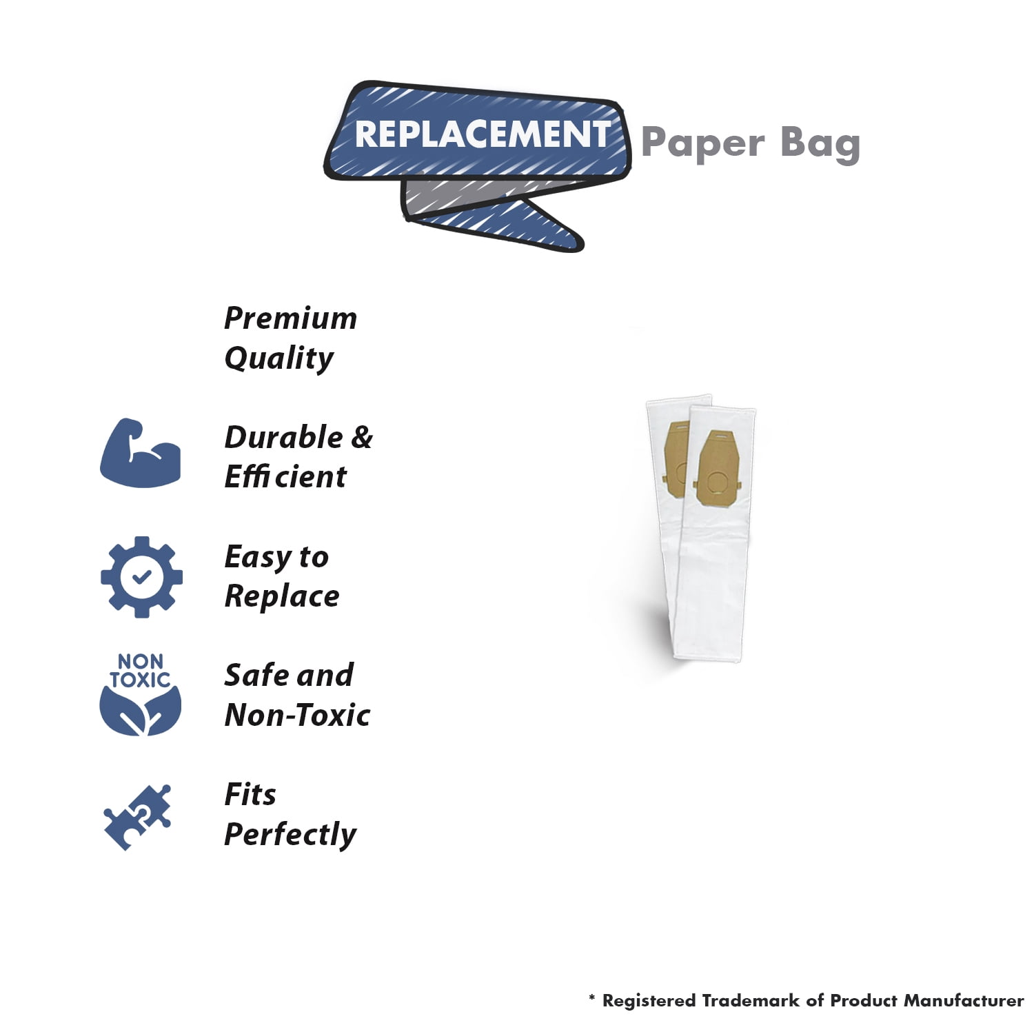 Replacement Part For Hoover AH10000 Platinum Type-Q HEPA Vacuum Bag, 6 Packs of 2: Total 12 Bags